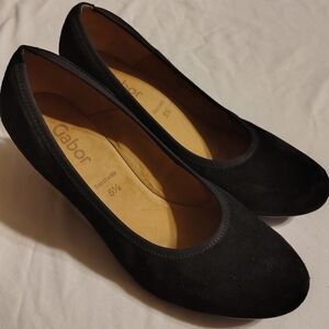 GABOR Stella Sacchetto Black Suede Pump Heels Size 5 1/2